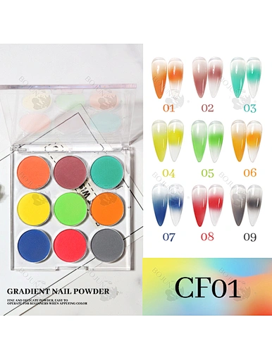 9 in 1 Solid Nail Gradient Pigment Powder Set